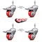 Service Caster 3 Inch Red Polyurethane Swivel 10mm Stem Caster Set with Total Lock Brake SCC-TSTTL20S314-PPUB-RED-M1015-4 - alternate 2